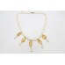 Necklace women's natural golden topaz pearls stones P 326